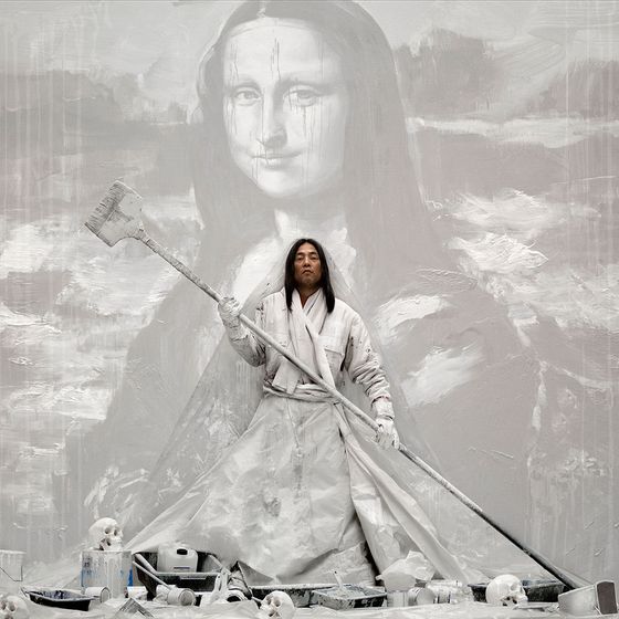 Yan Pei Ming in white